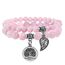 Farfume Chakra Armbänder für Frauen - Kristalle Armband Frauen natürliche Edelsteine Yoga Reiki - ein Satz von Doppel-Armbänder(Rosenquarz(Mittel)