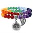 Farfume Chakra Armbänder für Frauen - Kristalle Armband Frauen natürliche Edelsteine Yoga Reiki - ein Satz von Doppel-Armbänder(Neue sieben Chakren(Groß)