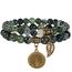 Farfume Chakra Armbänder für Frauen - Kristalle Armband Frauen natürliche Edelsteine Yoga Reiki - ein Satz von Doppel-Armbänder(Moosachat(Groß)