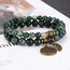 Farfume Chakra Armbänder für Frauen - Kristalle Armband Frauen natürliche Edelsteine Yoga Reiki - ein Satz von Doppel-Armbänder(Moosachat(Mittel)