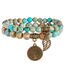 Farfume Chakra Armbänder für Frauen - Kristalle Armband Frauen natürliche Edelsteine Yoga Reiki - ein Satz von Doppel-Armbänder(Meeressediment(Klein)