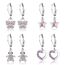 JeweBella 4Paar Ohrringe Hängend Mädchen Kinder Damen mit Zirkonia Ohrhänger Chirurgenstahl Hypoallergene mit Herz Blume Stern Schildkröte Knorpel Tragus Piercing Set Earrings