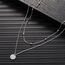 AFSTALR Damen Layered Kette Silber Plättchen Kette Doppel Multilayer Halskette mit Coin Runden Anhänger