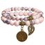 Farfume Chakra Armbänder für Frauen - Kristalle Armband Frauen natürliche Edelsteine Yoga Reiki - ein Satz von Doppel-Armbänder(Rose und Baum des Lebens(Klein)