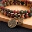 Farfume Chakra Armbänder für Frauen - Kristalle Armband Frauen natürliche Edelsteine Yoga Reiki - ein Satz von Doppel-Armbänder(Mehrfarbiger Picasso-Jaspis(Klein)