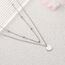 AFSTALR Damen Layered Kette Silber Plättchen Kette Doppel Multilayer Halskette mit Coin Runden Anhänger