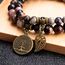 Farfume Chakra Armbänder für Frauen - Kristalle Armband Frauen natürliche Edelsteine Yoga Reiki - ein Satz von Doppel-Armbänder(Rhodonitperlen(Klein)