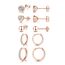 Ecripe 5 Paar 925 Sterling Silber Ohrringe Set für Frauen, 3 Paar Rosegold Mini Ohrstecker 2 Paar Creolen mit Cubic Zirkonia, Hypoallergene Klein Knorpel Ohrringe für Mädchen