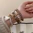 SHUBEIEUMI Boho Holzperlen Armband, 4 Stück Boho Quaste Armband für Damen, Frauen Baum des Lebens Charm Statement Armreifen, Kristall Perle
