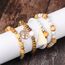 SHUBEIEUMI Boho Holzperlen Armband, 4 Stück Boho Quaste Armband für Damen, Frauen Baum des Lebens Charm Statement Armreifen, Kristall Perle