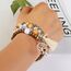 SHUBEIEUMI Boho Holzperlen Armband, 4 Stück Boho Quaste Armband für Damen, Frauen Baum des Lebens Charm Statement Armreifen, Kristall Perle