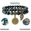 Farfume Chakra Armbänder für Frauen - Kristalle Armband Frauen natürliche Edelsteine Yoga Reiki- Ein Satz von Doppel-Armbänder（Kambaba-Jaspis & Lebensbaum（Mittel）