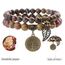 Farfume Chakra Armbänder für Frauen - Kristalle Armband Frauen natürliche Edelsteine Yoga Reiki- Ein Satz von Doppel-Armbänder(Dendritenjaspis(Mittel))