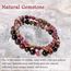 Farfume Chakra Armbänder für Frauen - Kristalle Armband Frauen natürliche Edelsteine Yoga Reiki - Ein Set von Doppel-Armbänder（Regenbogen-Turmalin & Lebensbaum（Mittel）