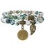 Farfume Chakra Armbänder für Frauen - Kristalle Armband Frauen Natürliche Edelsteine Yoga Reiki - Ein Set von Doppel-Armbänder（Baumachat & Lebensbaum（Mittel）