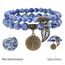 Farfume Chakra Armbänder für Frauen - Kristalle Armband Frauen natürliche Edelsteine Yoga Reiki- Ein Satz von Doppel-Armbänder(Blaufleckjaspis(Mittel))