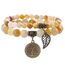 Farfume Chakra Armbänder für Frauen - Kristalle Armband Frauen natürliche Edelsteine Yoga Reiki- Ein Satz von Doppel-Armbänder(Topas(Mittel))