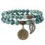 Farfume Chakra Armbänder für Frauen - Kristalle Armband Frauen natürliche Edelsteine Yoga Reiki- Ein Satz von Doppel-Armbänder(Grünfleckjaspis(Mittel))