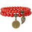 Farfume Chakra Armbänder für Frauen - Kristalle Armband Frauen Natürliche Edelsteine Yoga Reiki - Ein Satz von Doppel-Armbänder（Roter Achat & LifeTree（Mittel）