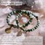 Farfume Chakra Armbänder für Frauen - Kristalle Armband Frauen natürliche Edelsteine Yoga Reiki- Ein Satz von Doppel-Armbänder(Grünfleckjaspis(Mittel))