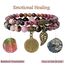 Farfume Chakra Armbänder für Frauen - Kristalle Armband Frauen natürliche Edelsteine Yoga Reiki - Ein Set von Doppel-Armbänder（Regenbogen-Turmalin & Lebensbaum（Mittel）