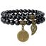 Farfume Chakra Armbänder für Frauen - Kristalle Armband Frauen Natürliche Edelsteine Yoga Reiki - Ein Satz von Doppel-Armbänder（Schwarzer Turmalin & Lebensbaum（Klein）