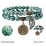 Farfume Chakra Armbänder für Frauen - Kristalle Armband Frauen natürliche Edelsteine Yoga Reiki- Ein Satz von Doppel-Armbänder(Grünfleckjaspis(Mittel))