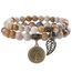 Farfume Chakra Armbänder für Frauen - Kristalle Armband Frauen natürliche Edelsteine Yoga Reiki- Ein Satz von Doppel-Armbänder(Korallenjade(Mittel))