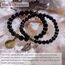 Farfume Chakra Armbänder für Frauen - Kristalle Armband Frauen natürliche Edelsteine Yoga Reiki- Ein Satz von Doppel-Armbänder(Schwarzer Obsidian(Mittel))