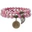 Farfume Chakra Armbänder für Frauen - Kristalle Armband Frauen natürliche Edelsteine Yoga Reiki- Ein Satz von Doppel-Armbänder(Rhodochrosit(Mittel))