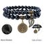 Farfume Chakra Armbänder für Frauen - Kristalle Armband Frauen natürliche Edelsteine Yoga Reiki- Ein Satz von Doppel-Armbänder(Schwarzer Obsidian(Mittel))