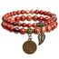 Farfume Chakra Armbänder für Frauen - Kristalle Armband Frauen natürliche Edelsteine Yoga Reiki - ein Satz von Doppel-Armbänder(Rot und Baum des Lebens(Mittel)