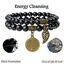 Farfume Chakra Armbänder für Frauen - Kristalle Armband Frauen Natürliche Edelsteine Yoga Reiki - Ein Satz von Doppel-Armbänder（Schwarzer Turmalin & Lebensbaum（Mittel）