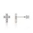 Limerencia Medizinische Titan Ohrringe, G23 Hypoallergen Gesundheitsstecker Ohrstecker mit Schraubverschluss, Nickelfreie Ohrringe für Damen, Mädchen und Kinder(Kreuz CZ Silber)