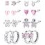 LOLIAS 8 Paare Screwback Ohrstecker Ohrringe für Damen Mädchen - Hypoallergene Hoop Ohrringe mit Nette Blume, Ball, Herz, CZ Schmetterling Stud und Tragus Knorpel Piercing