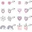 LOLIAS 8 Paar Schraubohrringe für Mädchen Damen 316L Edelstahl Hypoallergen Stern Herz CZ Ohrring Mehrfarbig Schmetterling Blume EinhornKatze Piercing Ohrringe Ohrstecker Geschenkset