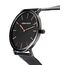 HANNAH MARTIN Damen Uhren Analog Quarz Edelstahl Wasserdicht Mesh Ultradünne (Schwarz Oberfläche ，Schwarz Armband 2)