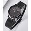 HANNAH MARTIN Damen Uhren Analog Quarz Edelstahl Wasserdicht Mesh Ultradünne (Schwarz Oberfläche ，Schwarz Armband 2)
