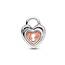 PANDORA Bicolor Vorhängeschloss Teilbares Herz-Charm aus Sterling-Silber und rosévergoldete Metalllegierung, aus der PANDORA Moments Collection, 782505C00