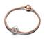 PANDORA Bicolor Vorhängeschloss Teilbares Herz-Charm aus Sterling-Silber und rosévergoldete Metalllegierung, aus der PANDORA Moments Collection, 782505C00