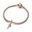 PANDORA Bicolor Schlüssel & bewegliches Herz Charm-Anhänger aus Sterling-Silber und rosévergoldete Metalllegierung, aus der PANDORA Moments Collection, 782510C00