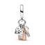 PANDORA Bicolor Schlüssel, Vorhängeschloss & Herz Dreifacher Charm-Anhänger aus Sterling-Silber und rosévergoldete Metalllegierung mit Cubic Zirkonia verziert, 782506C01