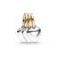 PANDORA Moments Bicolor Teilbarer Dreifacher Freundschafts-Charm-Anhänger aus Sterling Silber mit vergoldeter Metalllegierung, Zirkonia, Kompatibel Moments Armbänder, 762722C00