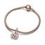 PANDORA Moments Bicolor Unendlichkeits-Herz Doppelter Charm-Anhänger mit rosevergoldeter Metalllegierung Moments Collection, kompatibel Moments Armbändern, 782641C01