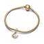 PANDORA Moments Bicolor Drehende Hufeisen-Scheibe Charm-Anhänger aus Sterling Silber mit 14 Karat vergoldeter Metalllegierung, Zirkonia, Kompatibel Moments Armbänder, 762713C01