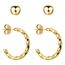 BONNYBIRD® Ohrringe Gold Creolen Damen Edelstahl Set Gedreht Geschwungen Ohrstecker Hoops Klein Frauen Wasserfest Schmuck Vergoldet Hypoallergen Chirurgenstahl Medizinisch