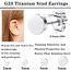 YADOCA 4 Paare G23 Titanium Ohrstecker Hypoallergen für Damen Herren Mädchen Silber Ohrstecker Runde Scheibe Ohrringe für Empfindliche Ohren 2/3/4/5mm