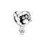 PANDORA Funkelndes Hundepfotenabdruck & Herz Charm, Silber, 1,7cm, 798873C01