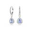 Swarovski Una Angelic Drop-Ohrhänger, Blaue, Rhodinierte Ohrringe mit Strahlenden Swarovski Kristallen im Tropfenschliff