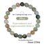 Landorilo Handmade Echte Naturstein Perlen Heilsteine Armband Damen Herren, 8MM Runde Edelsteine Yoga Armbänder, Glücksarmband, Kreative Schmuck Geschenke(Grünes Gespenst)